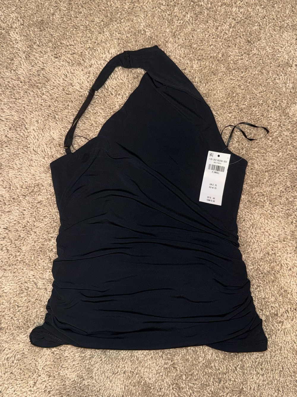 Abercrombie & Fitch Black One-Shoulder Ruched Tank